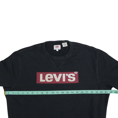 Levi's Men's Black Logo Crew Neck Sweatshirt Size S