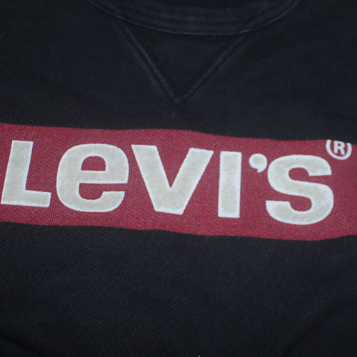 Levi's Men's Black Logo Crew Neck Sweatshirt Size S