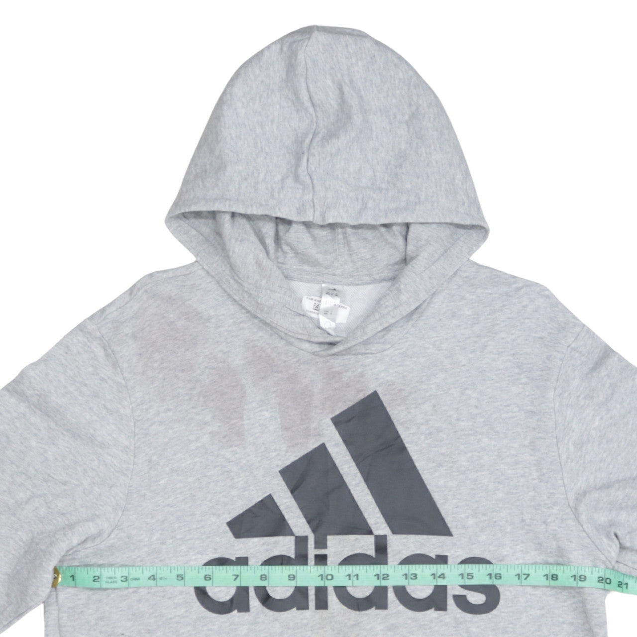 adidas Mens Grey Pullover Hoodie M Logo Graphic Sportswear