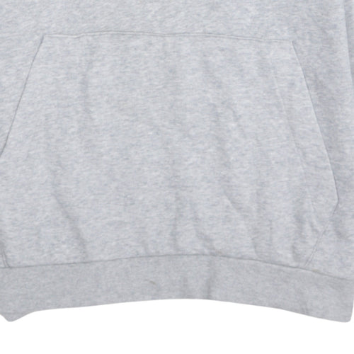 adidas Mens Grey Pullover Hoodie M Logo Graphic Sportswear