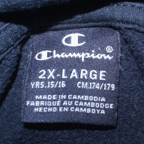 Champion Boys Navy Blue Pullover Hoodie Size 15-16 Years 2XL Graphic Logo