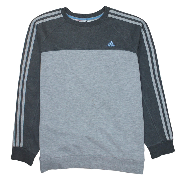 Adidas Boys Grey Sweatshirt 15-16 Years Crew Neck Long Sleeve Pullover
