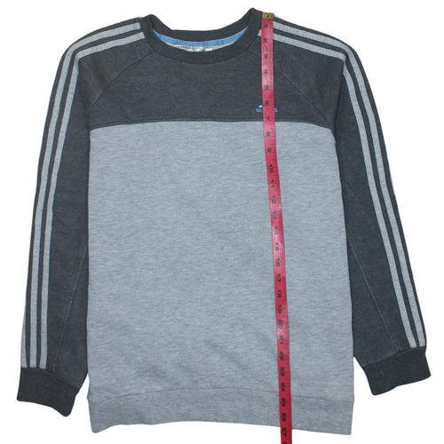Adidas Boys Grey Sweatshirt 15-16 Years Crew Neck Long Sleeve Pullover