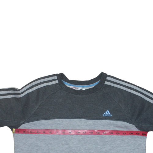 Adidas Boys Grey Sweatshirt 15-16 Years Crew Neck Long Sleeve Pullover
