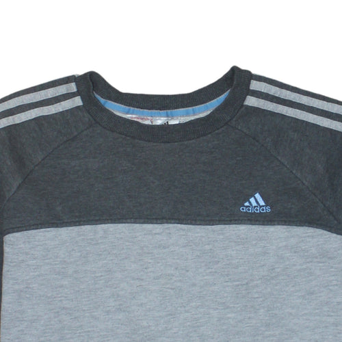 Adidas Boys Grey Sweatshirt 15-16 Years Crew Neck Long Sleeve Pullover