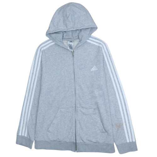 Adidas Womens Grey Full Zip Hoodie XL 20-22 Hooded Sweatshirt