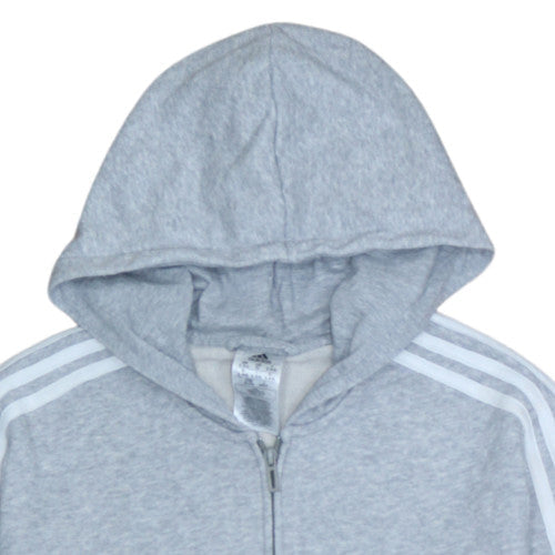 Adidas Womens Grey Full Zip Hoodie XL 20-22 Hooded Sweatshirt