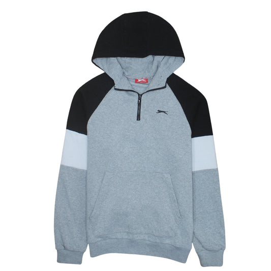 Slazenger Men's Grey 1/2 Zip Hoodie M Regular Fit Sportswear