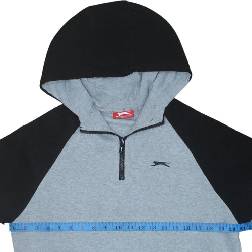 Slazenger Men's Grey 1/2 Zip Hoodie M Regular Fit Sportswear