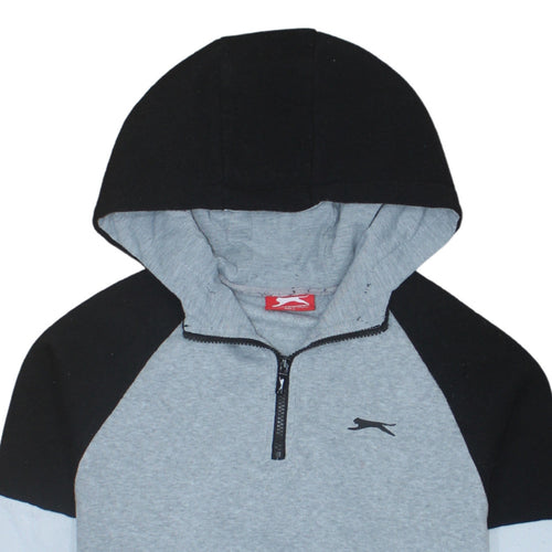 Slazenger Men's Grey 1/2 Zip Hoodie M Regular Fit Sportswear