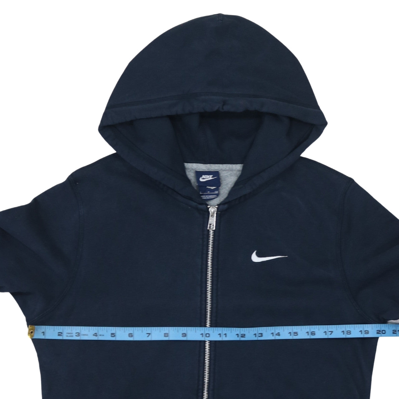 Nike Men's Blue Full Zip Hoodie S Regular Fit Cotton