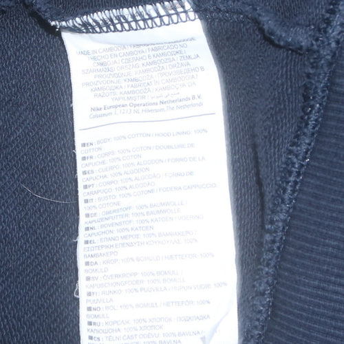 Nike Men's Blue Full Zip Hoodie S Regular Fit Cotton