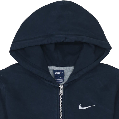 Nike Men's Blue Full Zip Hoodie S Regular Fit Cotton
