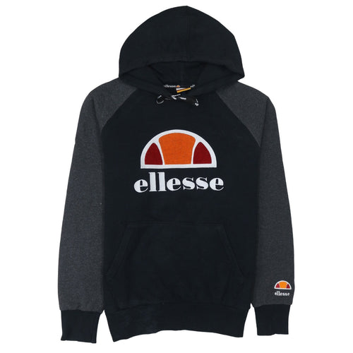 Ellesse Mens Black Pullover Hoodie M Retro Sports Logo Sweatshirt