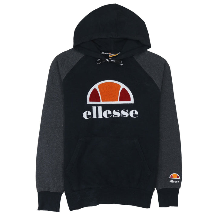 Ellesse Mens Black Pullover Hoodie M Retro Sports Logo Sweatshirt