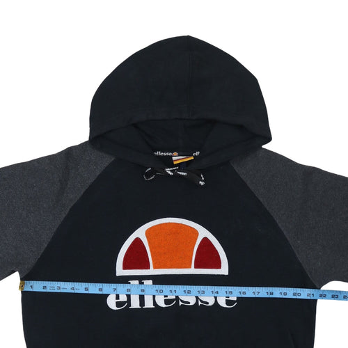 Ellesse Mens Black Pullover Hoodie M Retro Sports Logo Sweatshirt