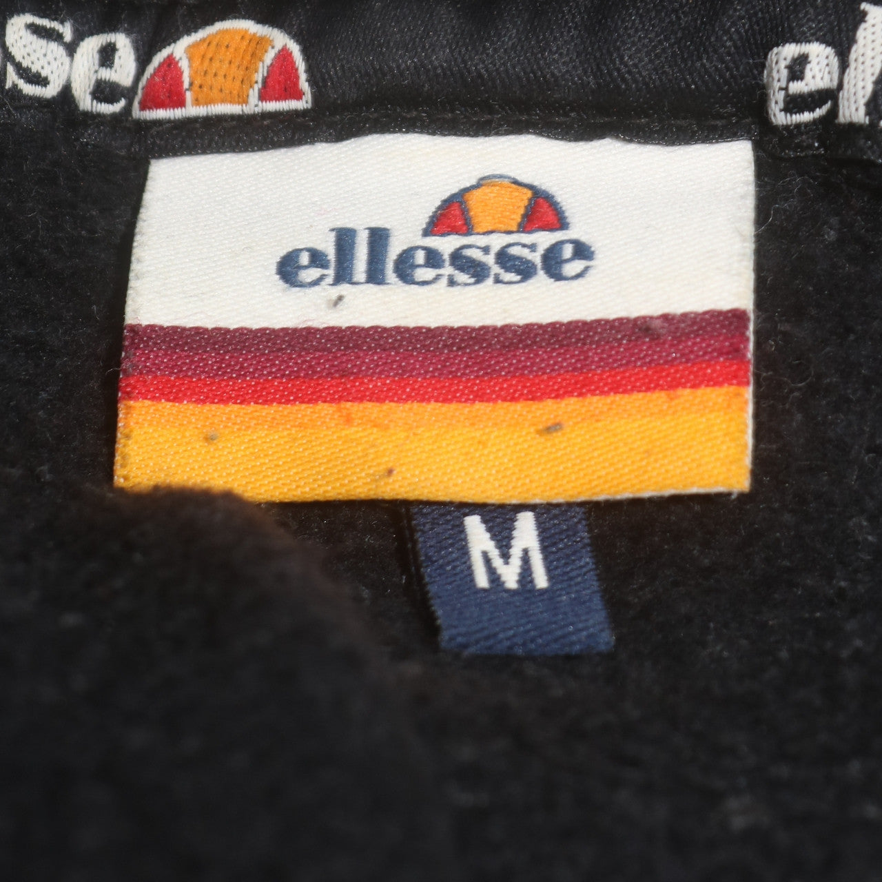 Ellesse Mens Black Pullover Hoodie M Retro Sports Logo Sweatshirt