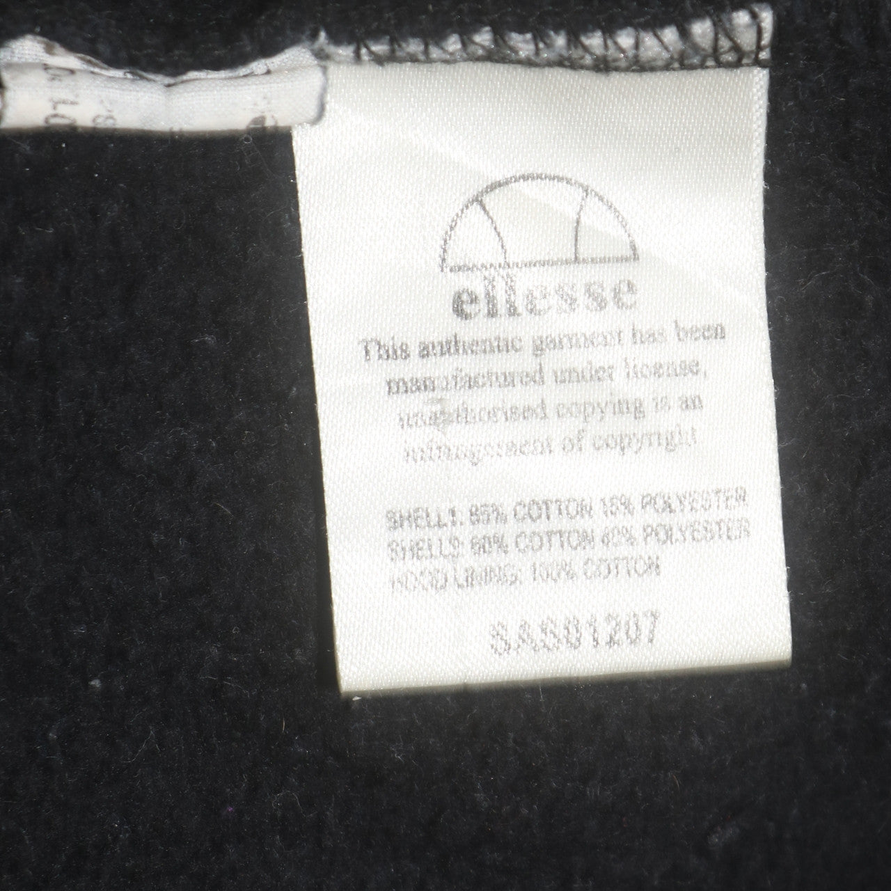 Ellesse Mens Black Pullover Hoodie M Retro Sports Logo Sweatshirt