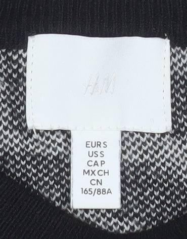 H&M Women’s Black Zebra Knit Pullover Jumper Size S