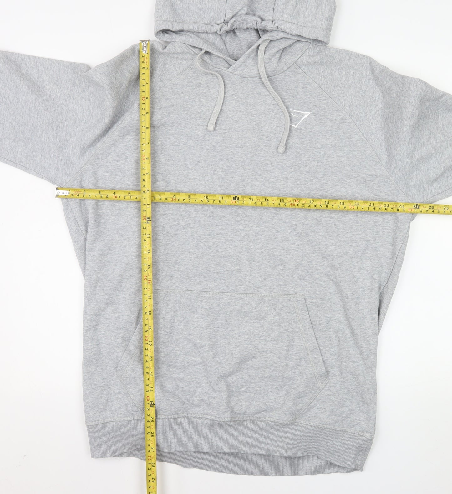 Gymshark Men Grey Pullover Hoodie XL Fleece Cotton Blend