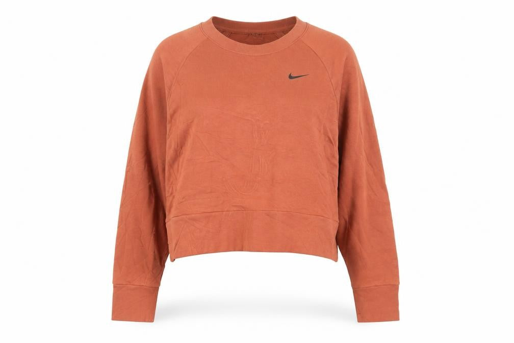 Front view of Nike Dri-FIT Rust Orange Women's M Pullover Sweatshirt