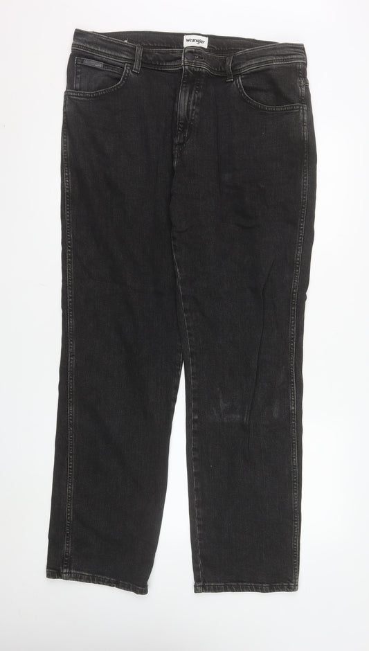 Wrangler Men's Black Straight Leg Texas Jeans W36 L32 Regular Fit