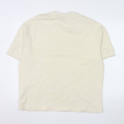 Zara Women Beige Short Sleeve Pullover Sweatshirt Size 14