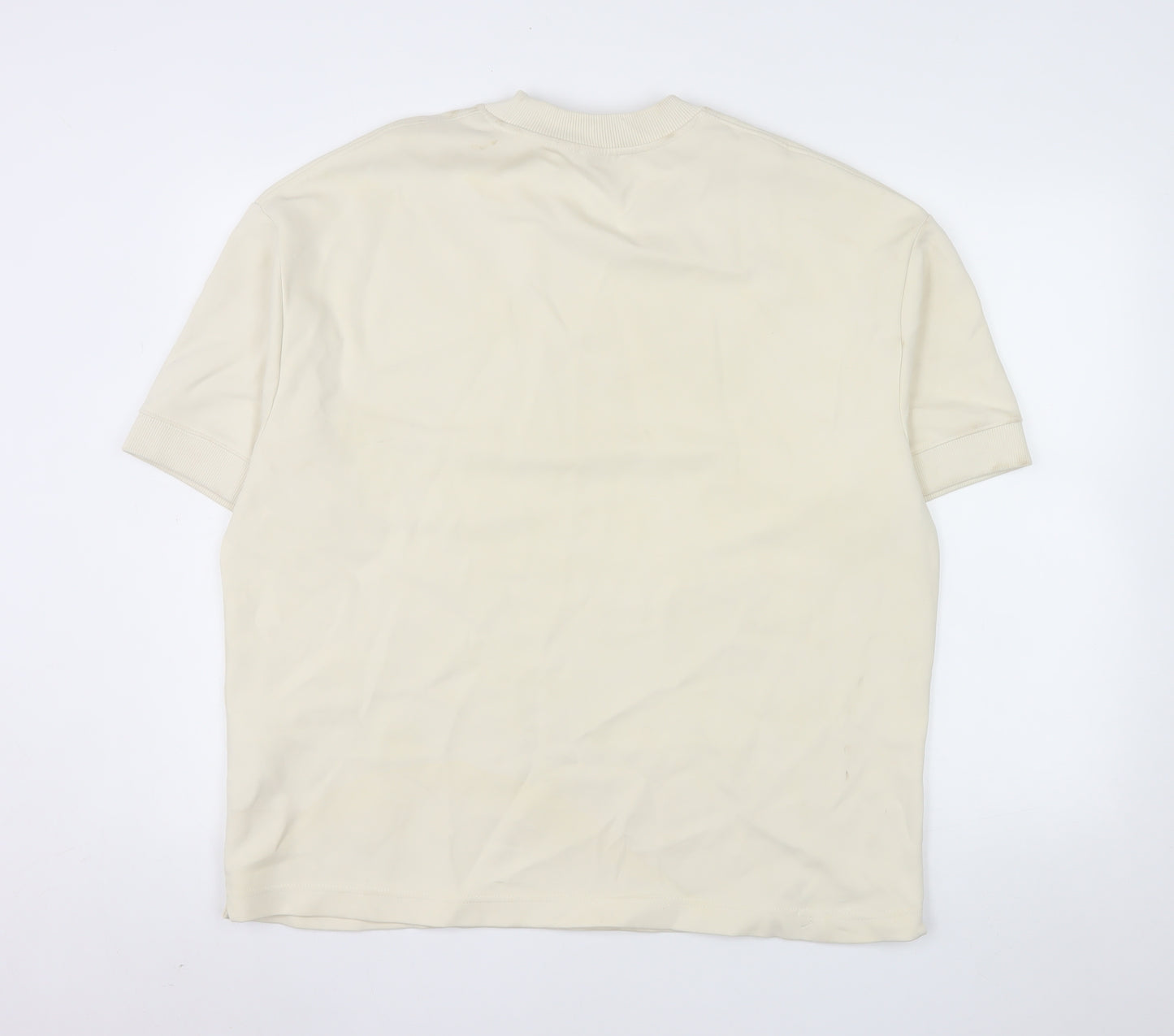 Zara Women Beige Short Sleeve Pullover Sweatshirt Size 14