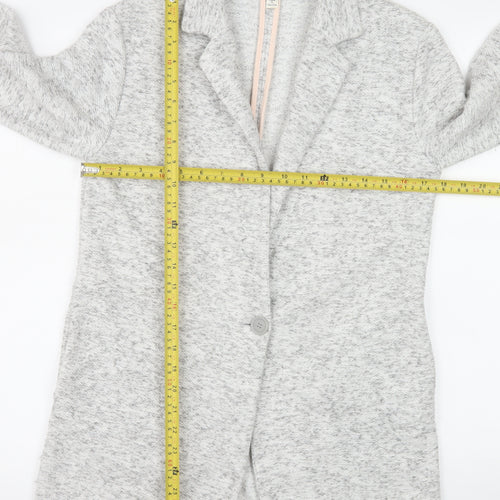 Miss Selfridge Women’s Grey Knit Mid-Length Blazer Jacket Size 6