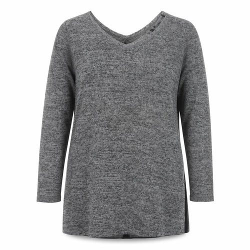 Next Women’s Grey V-Neck Long Sleeve Knit Tunic Jumper Size 12