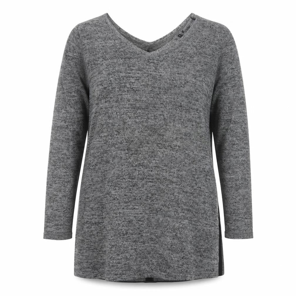 Next Women’s Grey V-Neck Long Sleeve Knit Tunic Jumper Size 12