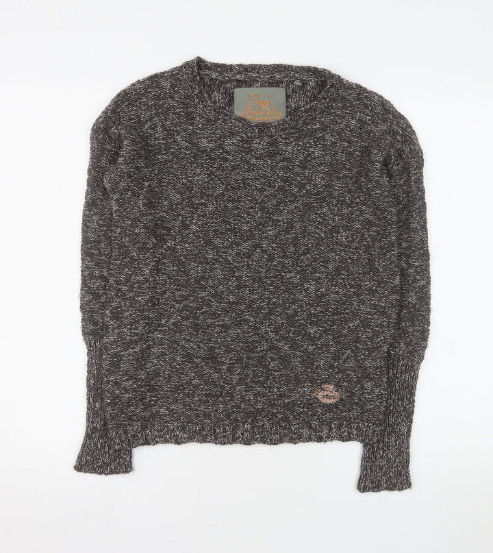 Superdry Womens Grey XS Crew Neck Knit Pullover Jumper