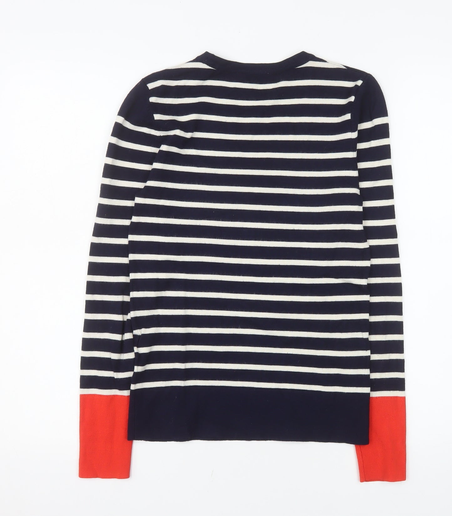 Warehouse Women Blue Striped Crew Neck Jumper Size 8
