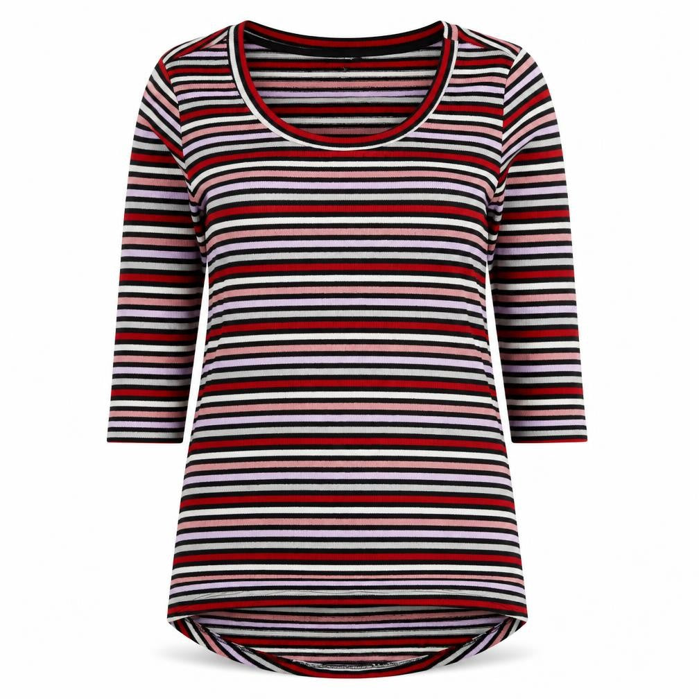 Front view of New Look Women’s Multicoloured Striped jumper UK 12