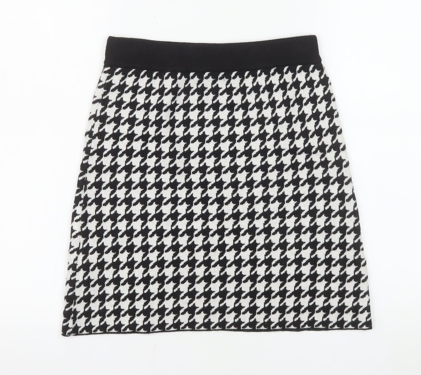 Primark Girls Black & White Houndstooth Skater Skirt 12-13 Years 158cm