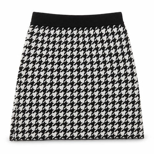 Primark Girls Black & White Houndstooth Skater Skirt 12-13 Years 158cm