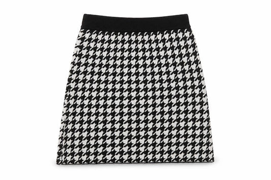 Primark Girls Black & White Houndstooth Skater Skirt 12-13 Years 158cm