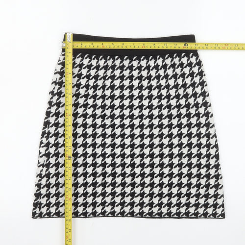 Primark Girls Black & White Houndstooth Skater Skirt 12-13 Years 158cm
