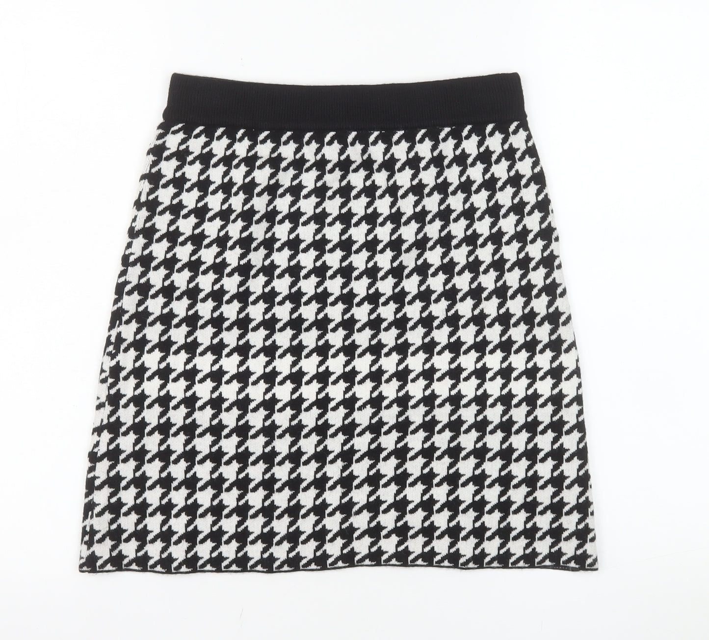 Primark Girls Black & White Houndstooth Skater Skirt 12-13 Years 158cm