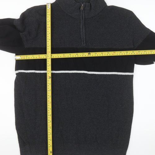Dissident Men's Grey Half Zip Knit Sweater Size L Regular Fit