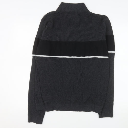 Dissident Men's Grey Half Zip Knit Sweater Size L Regular Fit