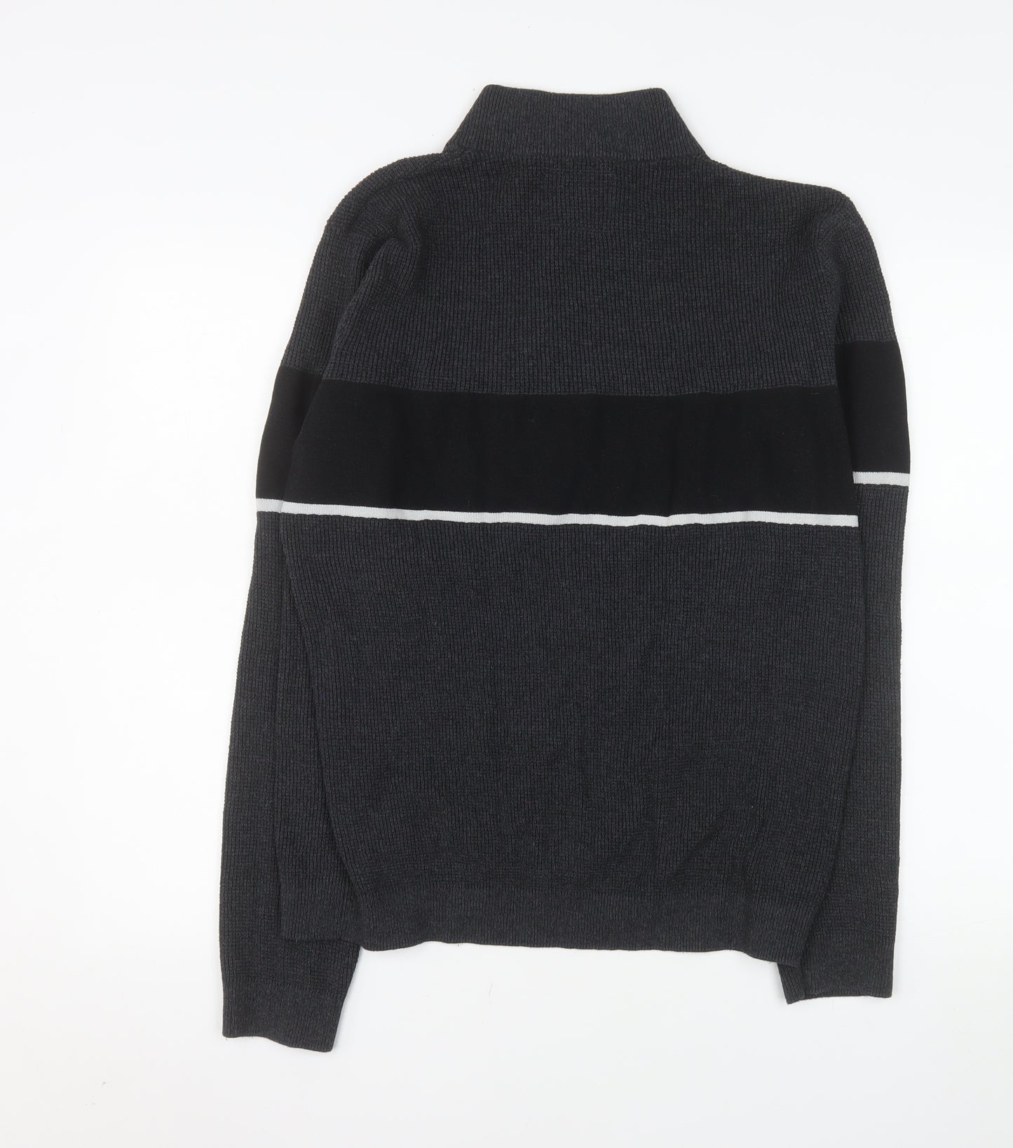 Dissident Men's Grey Half Zip Knit Sweater Size L Regular Fit