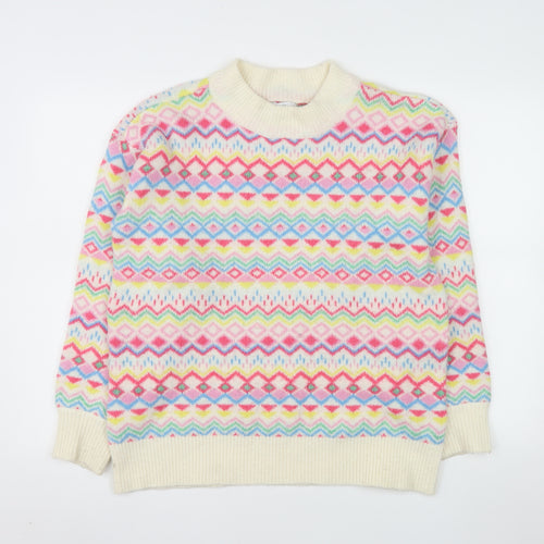 M&Co Women's Multicoloured Fair Isle Knit Jumper Size 12