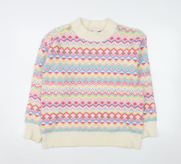 M&Co Women's Multicoloured Fair Isle Knit Jumper Size 12