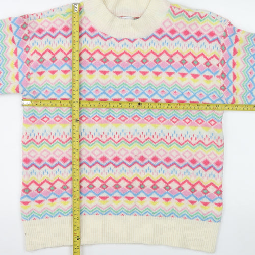 M&Co Women's Multicoloured Fair Isle Knit Jumper Size 12