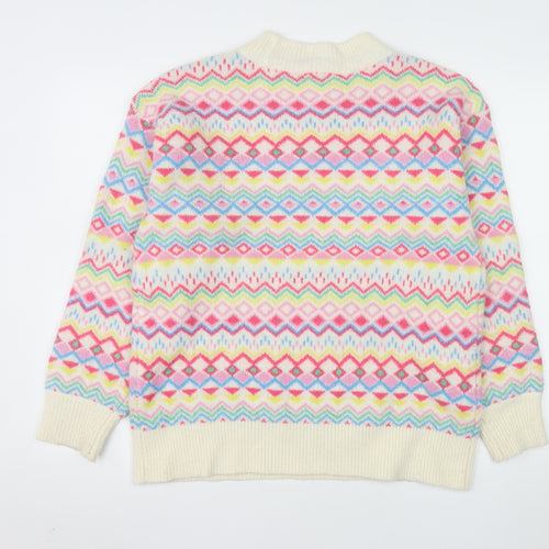 M&Co Women's Multicoloured Fair Isle Knit Jumper Size 12