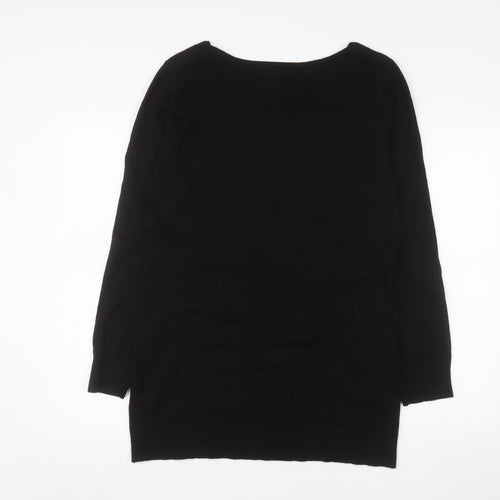 Roman Women Black Floral Sequin Pullover Jumper Size 16