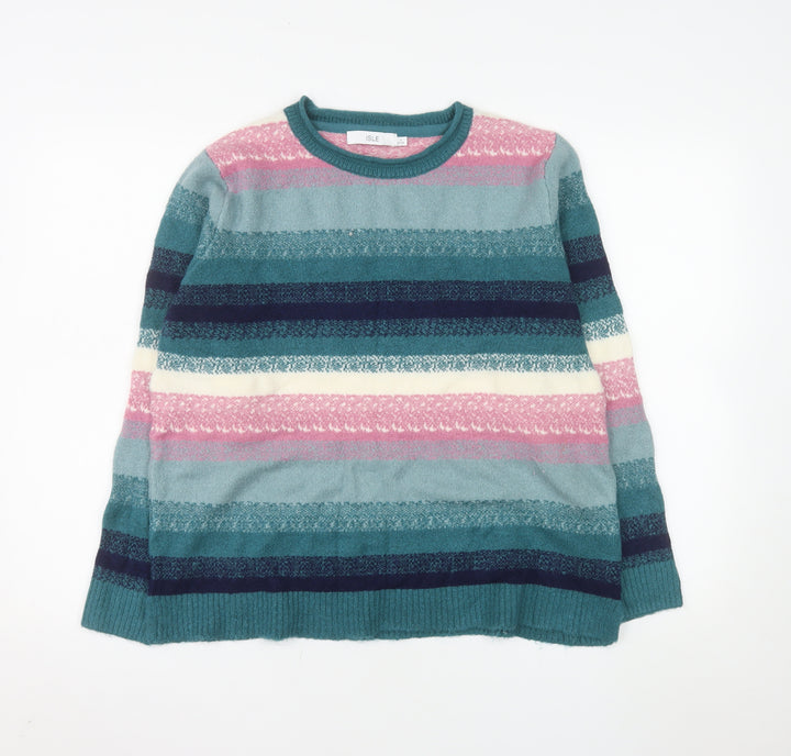 Isle Women’s Multicoloured Striped Knit Jumper Size 14-16 M