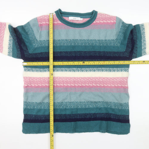 Isle Women’s Multicoloured Striped Knit Jumper Size 14-16 M