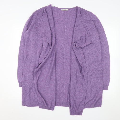 WoolOvers Womens Purple Merino Cashmere Cardigan Size L